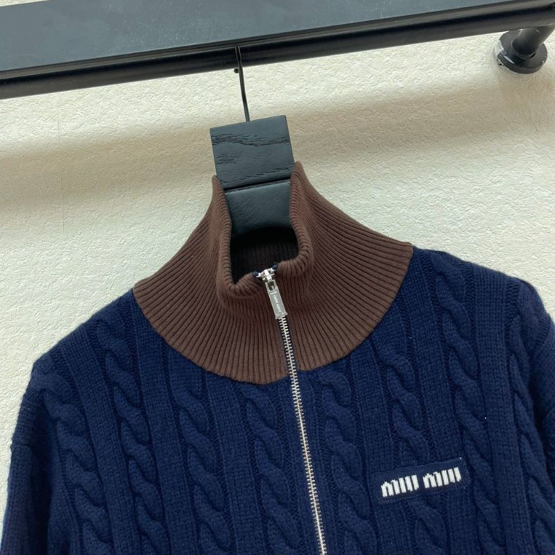 Miu Miu cable-knit zip-up sweater