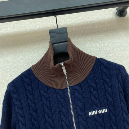 Miu Miu cable-knit zip-up sweater