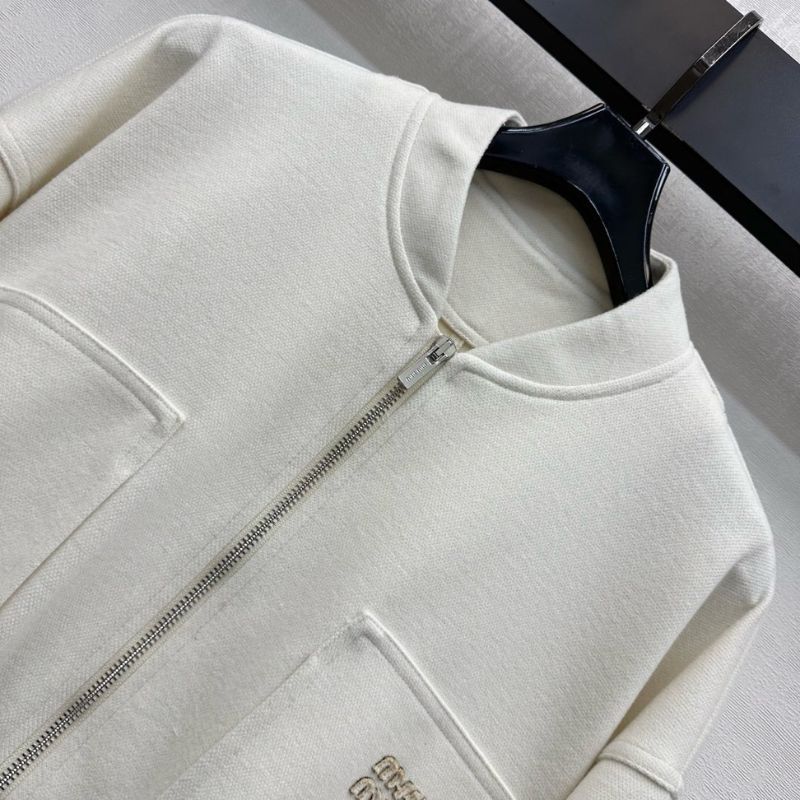 Miu Miu Logo Cropped Bomber Jacket