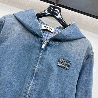 Miu Miu denim hooded jacket.