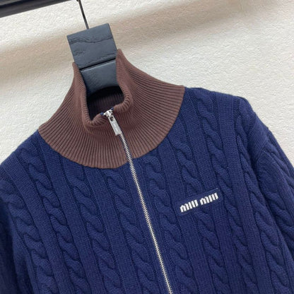 Miu Miu cable-knit zip-up sweater
