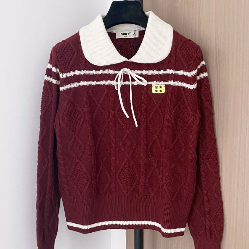 Miu Miu cable-knit polo sweater