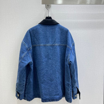 Miu Miu denim jacket with a corduroy collar
