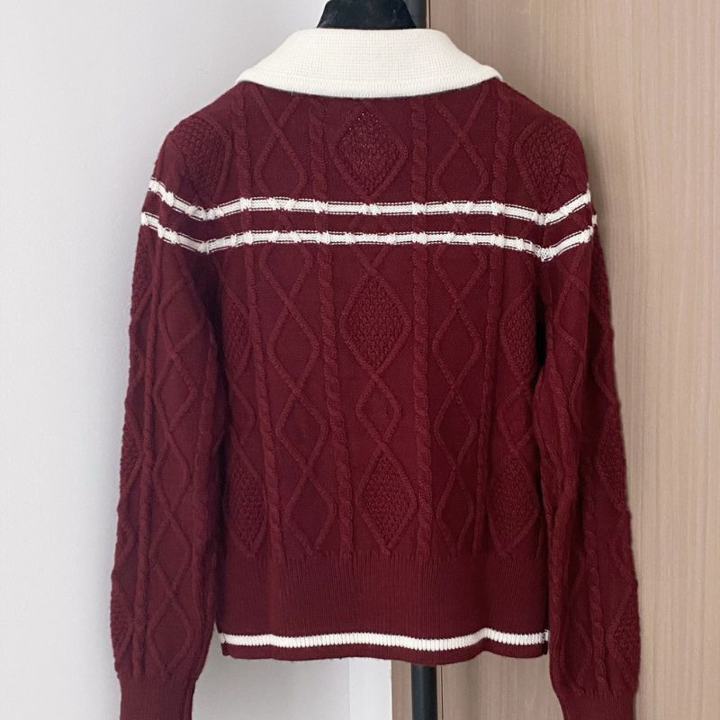 Miu Miu cable-knit polo sweater