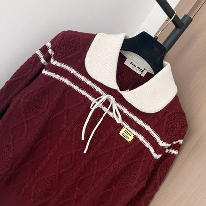 Miu Miu cable-knit polo sweater