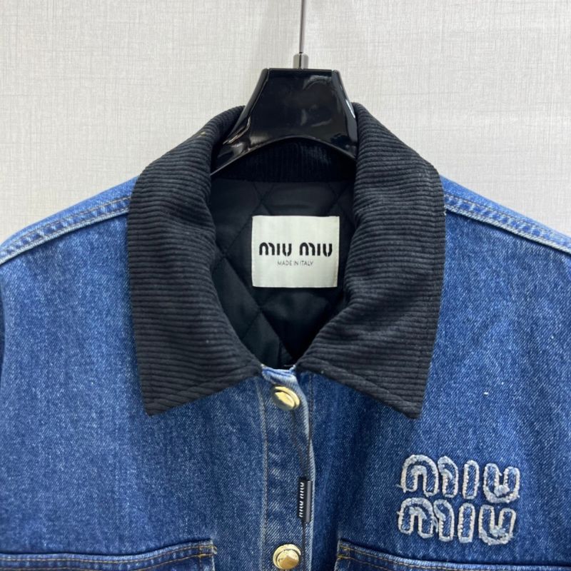 Miu Miu denim jacket with a corduroy collar