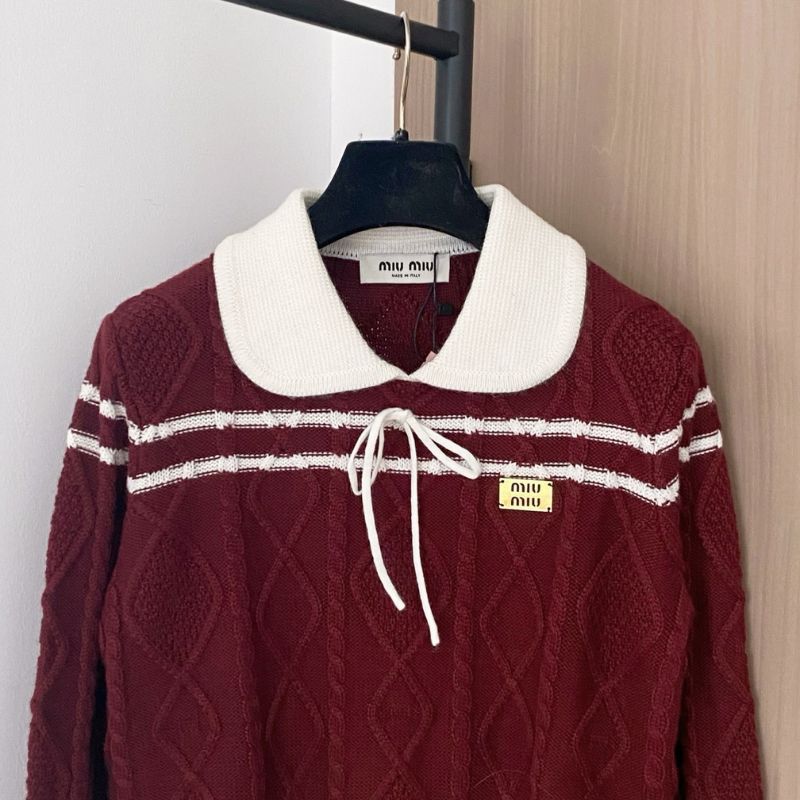 Miu Miu cable-knit polo sweater