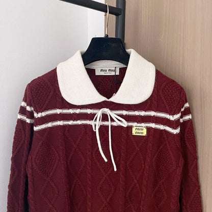 Miu Miu cable-knit polo sweater