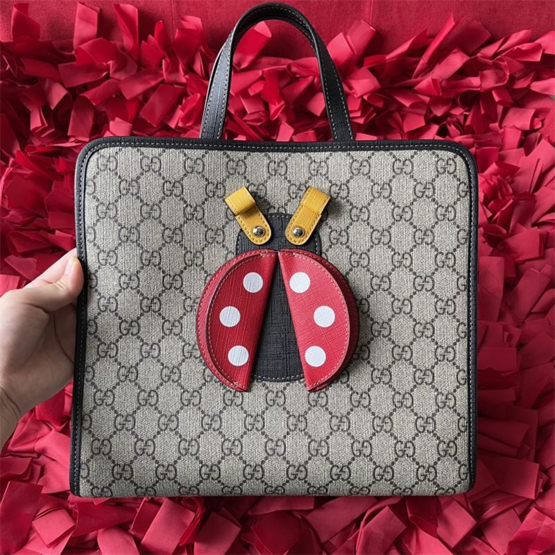Gucci Children's GG Supreme Ladybug tote bag