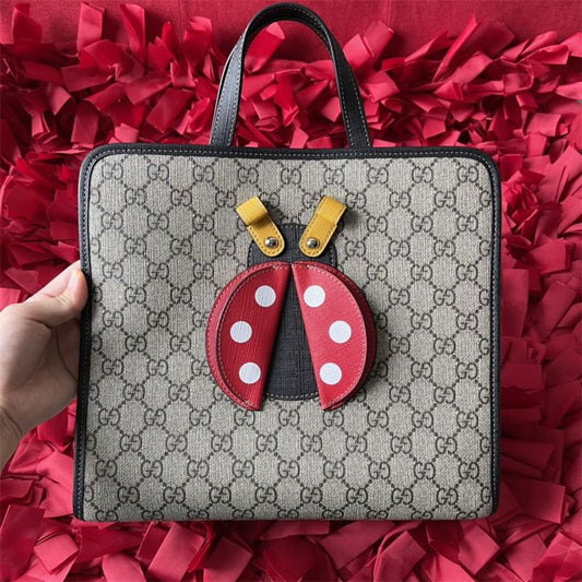 Gucci Children's GG Supreme Ladybug tote bag