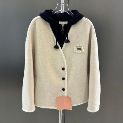 Miu Miu felted wool-blend cardigan jacket