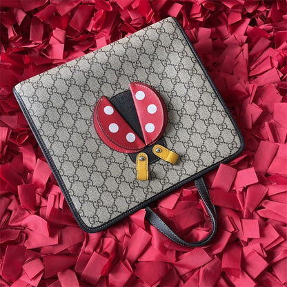 Gucci Children's GG Supreme Ladybug tote bag