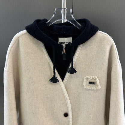 Miu Miu felted wool-blend cardigan jacket