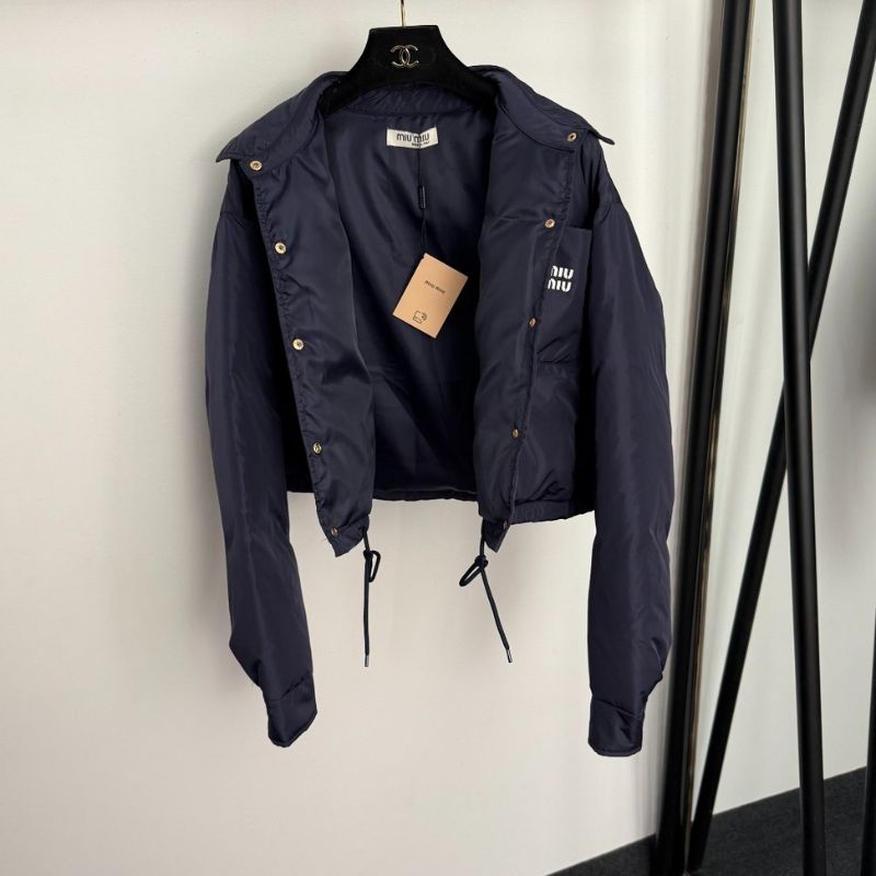 Miu Miu Technical Pongé Cropped Down Jacket