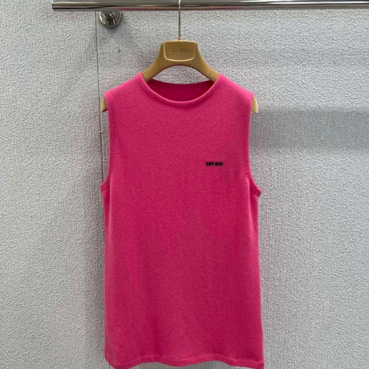 Miu Miu Logo-Embroidered Sleeveless Sweater