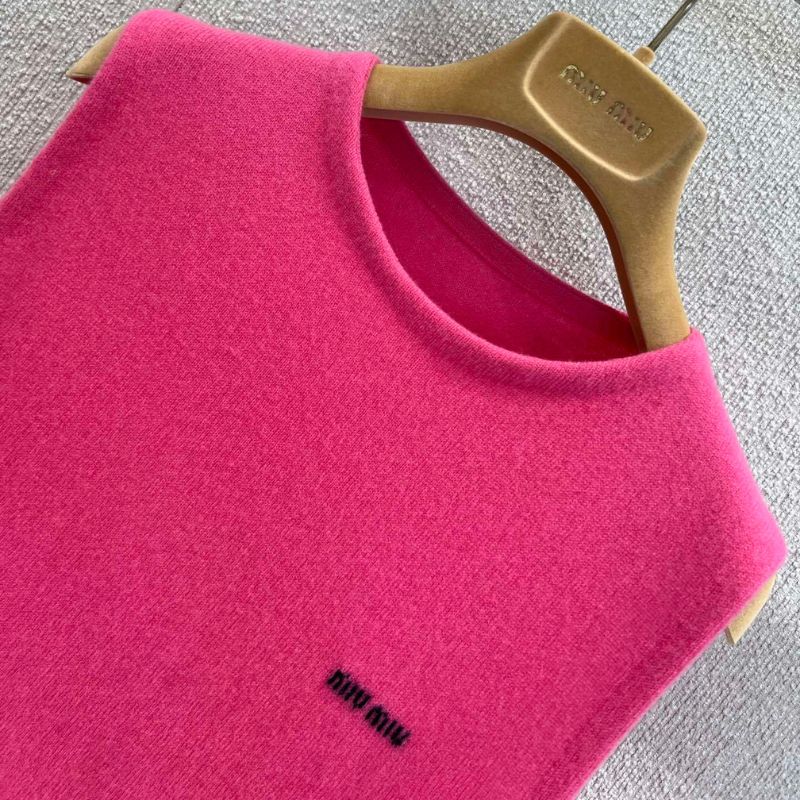 Miu Miu Logo-Embroidered Sleeveless Sweater