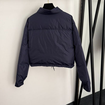 Miu Miu Technical Pongé Cropped Down Jacket