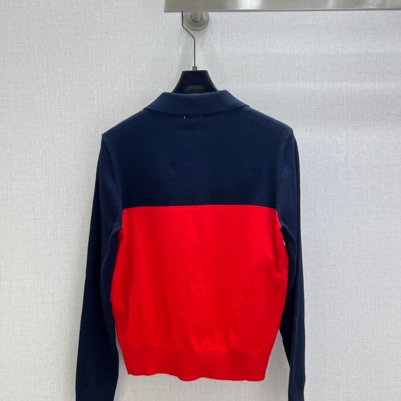 Miu Miu half-zip knit polo sweater.