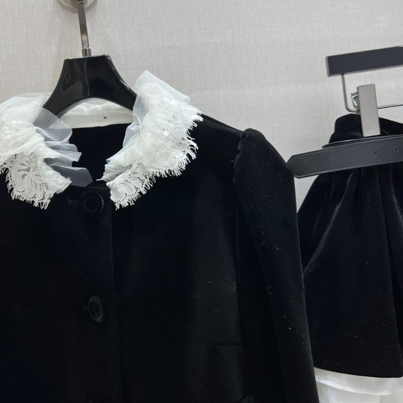 Miu Miu black velvet two-piece set