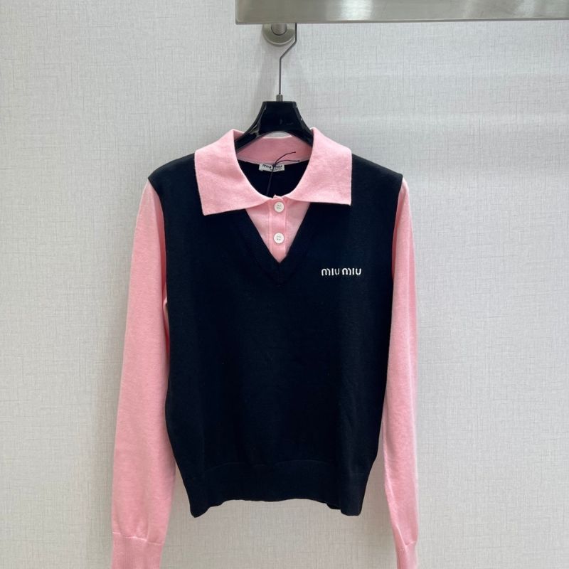 Miu Miu layered knit sweater.