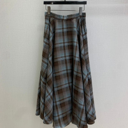 Miu Miu angelus Volumetuck Plaid Flared Skirt