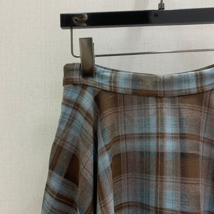 Miu Miu angelus Volumetuck Plaid Flared Skirt