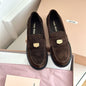 Miu Miu Suede Flat Penny Loafers