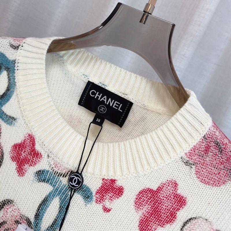 Chanel Graffiti Print Wool Top Sweatshirt