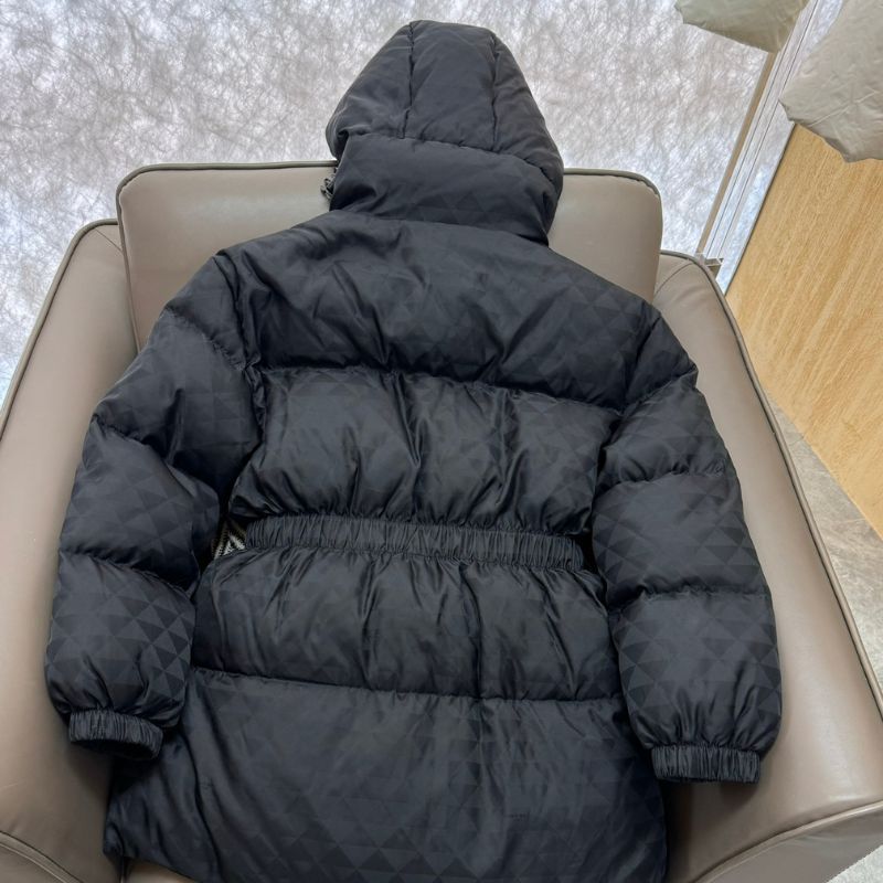 Prada Triangle Dark Pattern Triangle Bag Down Jacket