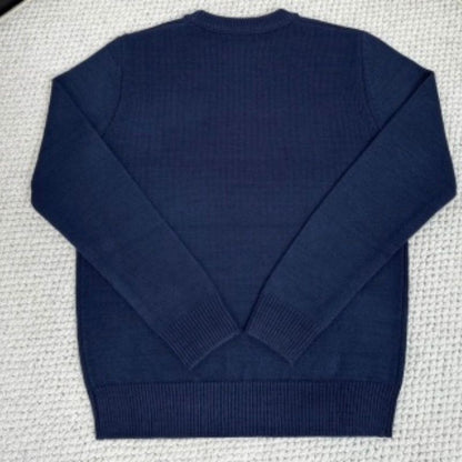 Gucci Intarsia Blue Wool Sweatshirt