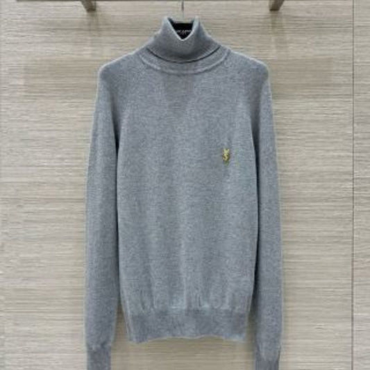 YSL Minimalist Brooch Cashmere Sweatshirt