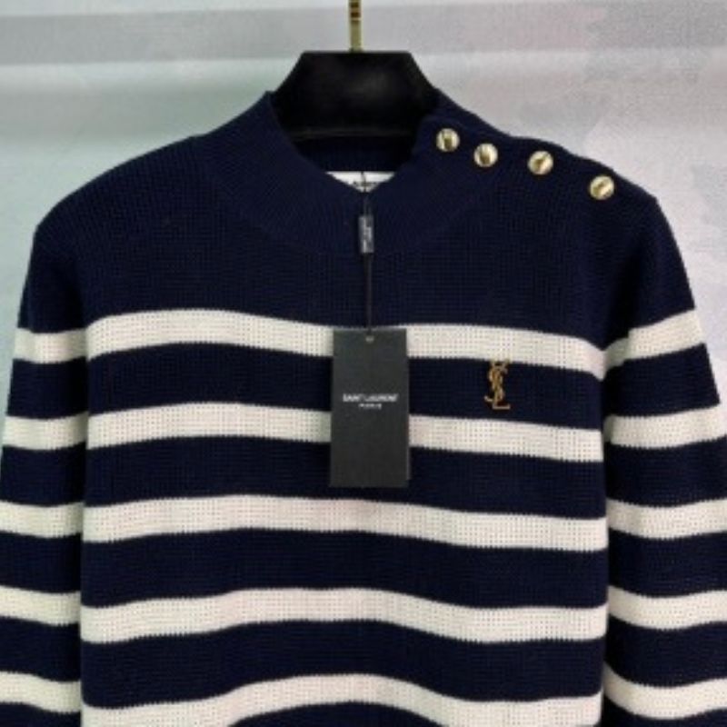 Saint Laurent Striped Wool Sweatshirt