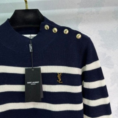 Saint Laurent Striped Wool Sweatshirt