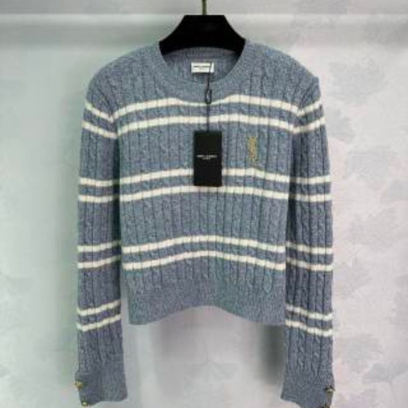 YSL College-Style Round Neck Sweatshirt