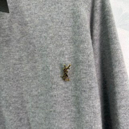 YSL High-Neck Lazy Wool Sweatshirt