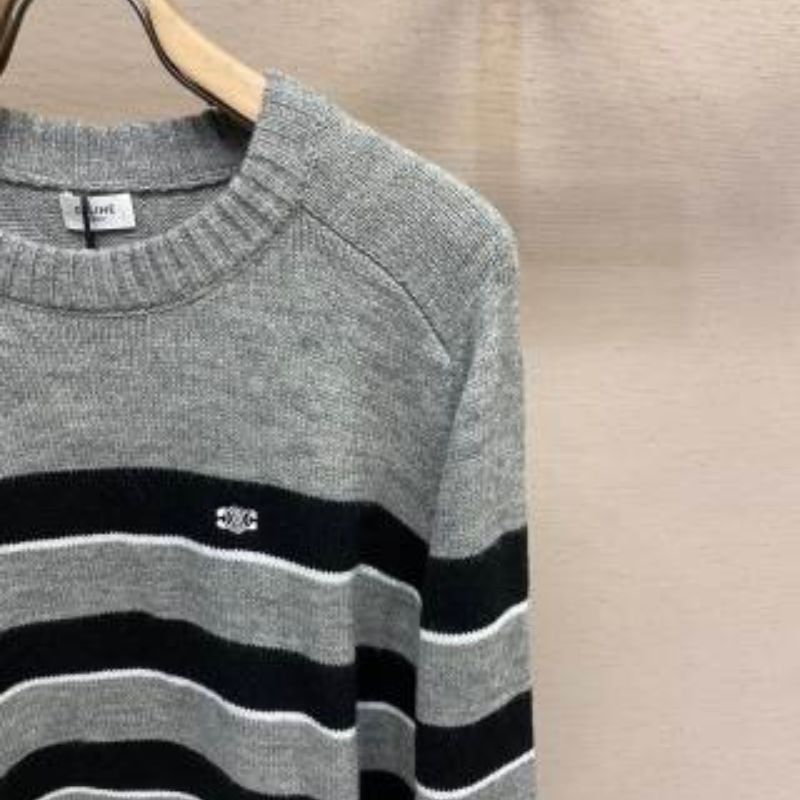 Celine Arc de Triomphe Striped Wool Sweatshirt