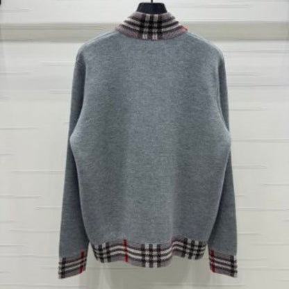 Burberry Classic Plaid Stand-Up Collar Sweatshirt