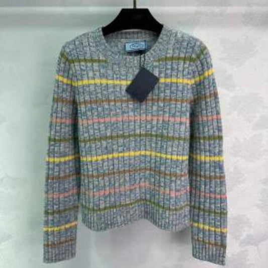 Prada Striped Wool Pullover Sweatshirt