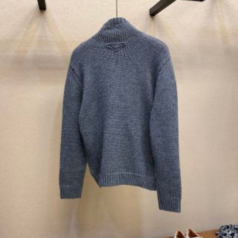 Prada Loose Turtleneck Wool Blended Sweatshirt