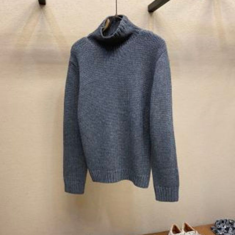 Prada Loose Turtleneck Wool Blended Sweatshirt