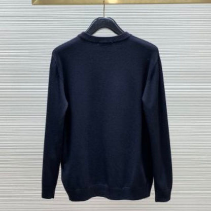 Prada Premium Rubber Logo Knit Pullover Sweatshirt