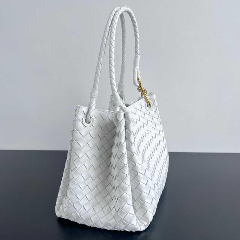 BV Intrecciato White Bag