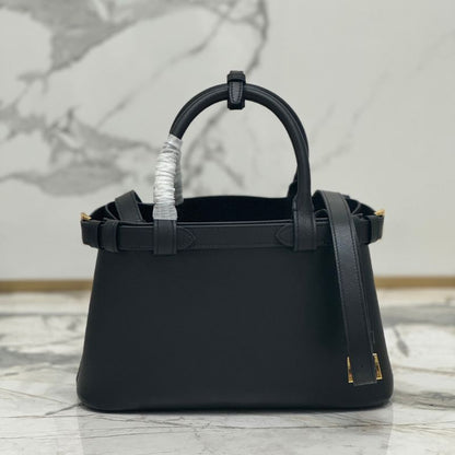 Prada Buckle Small Leather Handbag With Double Belt