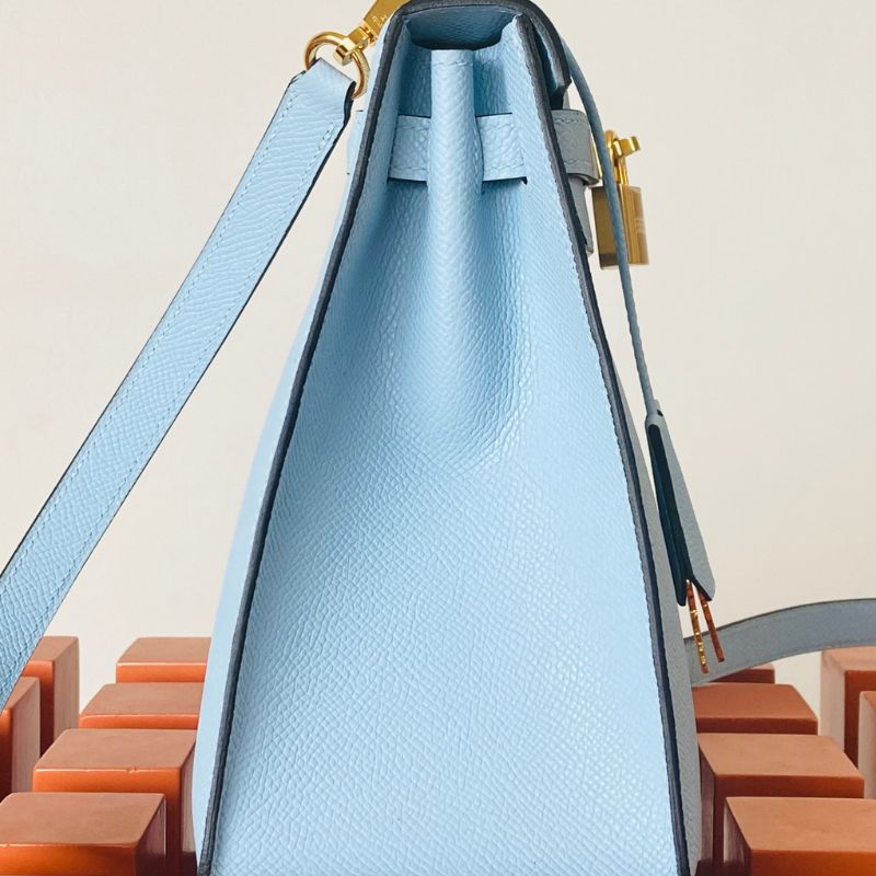 Hermès Kelly 25 Sellier Epsom Celeste Bag