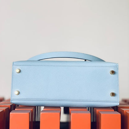 Hermès Kelly 25 Sellier Epsom Celeste Bag