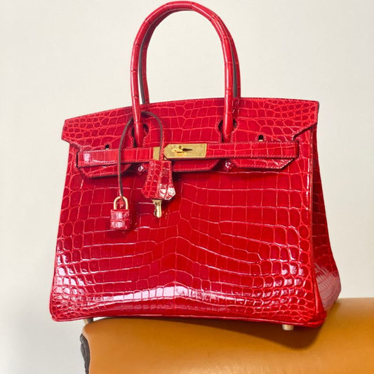 Hermes Birkin 25 Braise Porosus Crocodile Bag