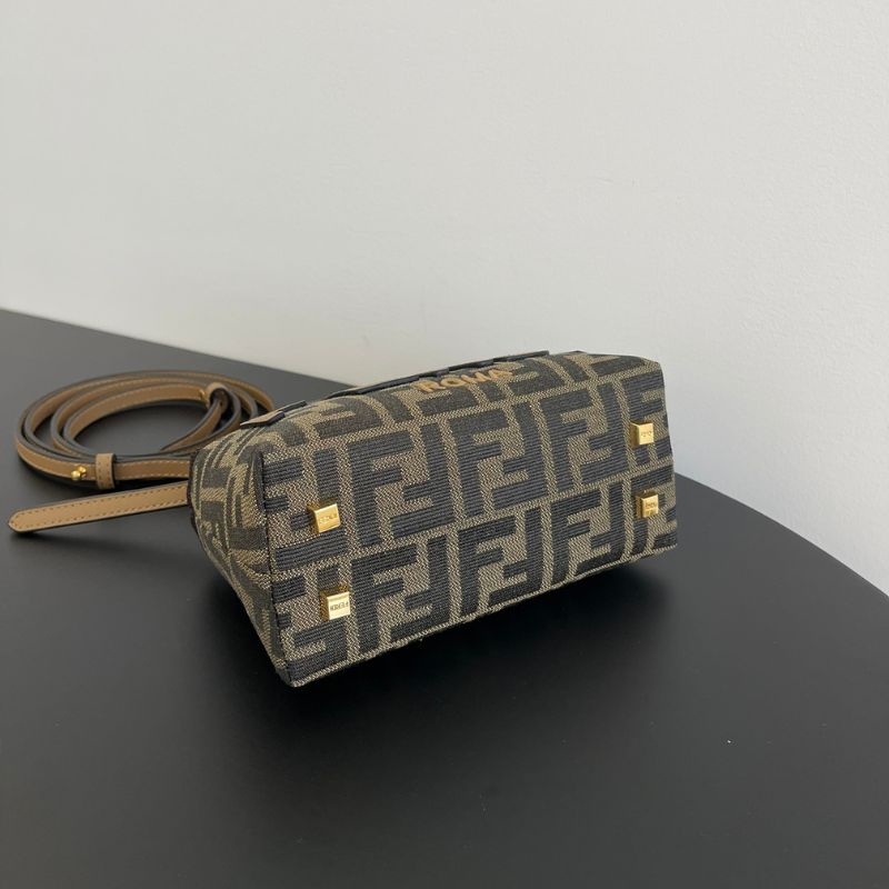 Fendi Brown By The Way Mini Ff Leather Shoulder Bag