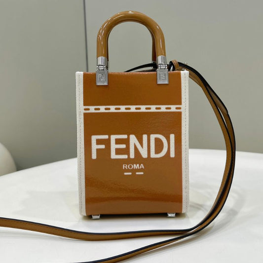 Fendi Sunshine Mini Brown Tote Bag