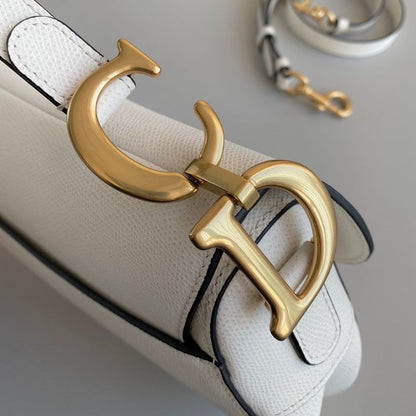 Dior Strap Latte Grained Calfskin Saddle Bag