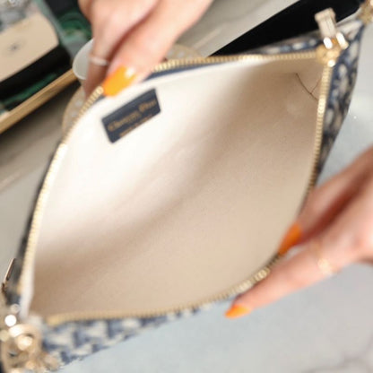 Dior Club 27 Blue Oblique Jacquard Bag